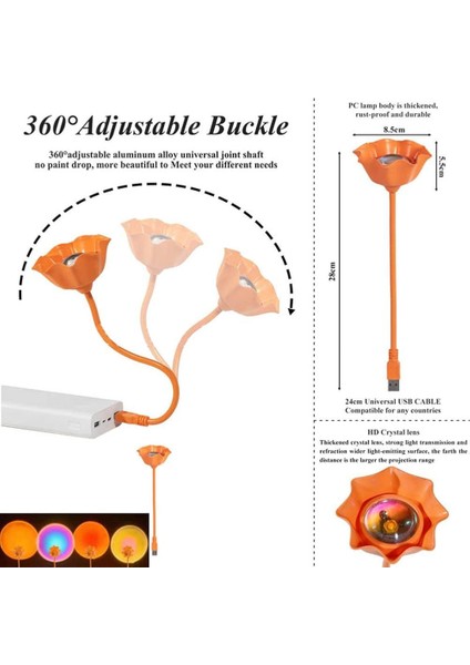 Gün Batımı Mini Gece Lambası USB Girişli modelleri