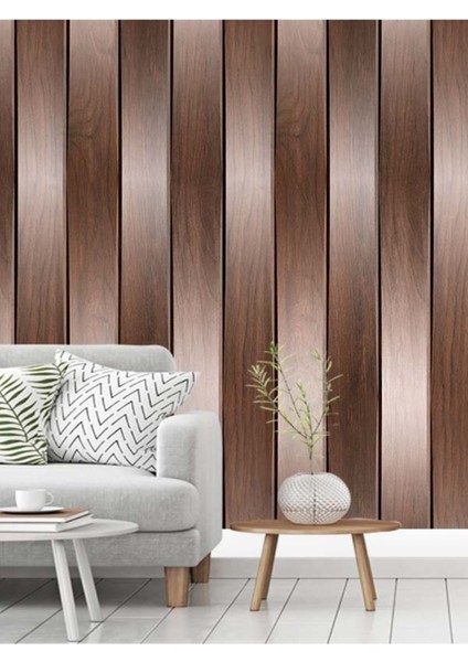 Ahşap Lambri Desenli Isı ve Ses Yalıtımlı Sağlıklı Tekstil Duvar Kağıdı