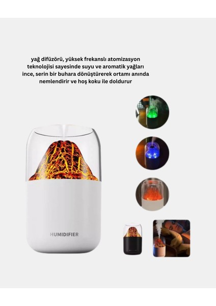 Ultrasonik Alev Efektli Aromaterapi Difüzörü USB Şarjlı ve Otomatik Kapanma Öz - M170R675-K72 indirimleri