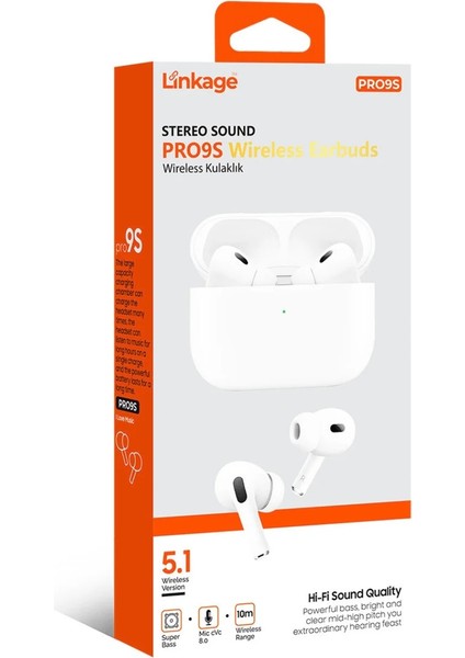 Bluetooth Kulaklık Şarj Edilebilir Kablosuz Kulaklık - Yüksek Ses Kalitesi - PRO9S