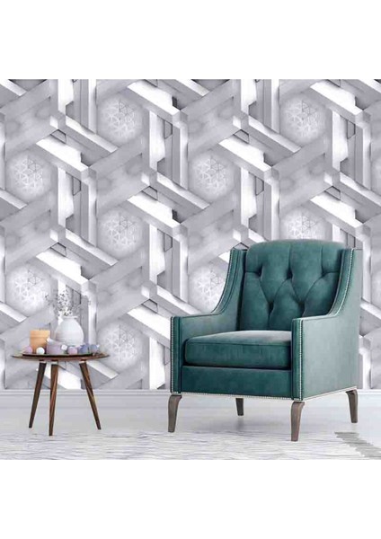 3 Boyutlu Geometrik Petek Izgara Desenli Tekstil Duvar Kağıdı fiyatları