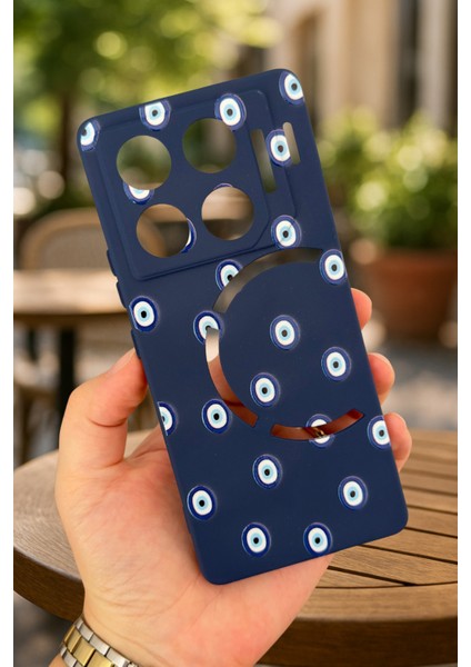 Infinix Gt 20 Pro-Nazar Boncuk Desenli Silikon Darbe Emici Klasik Korumalı Rubber Kılıf