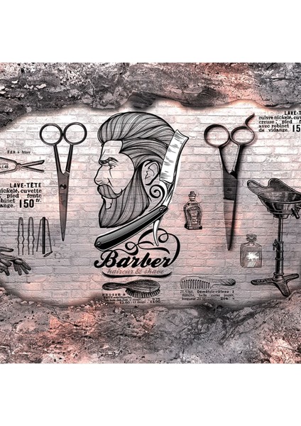 Taş Kuaför Desenli Isı ve Ses Yalıtımlı Sağlıklı Tekstil Duvar Kağıdı