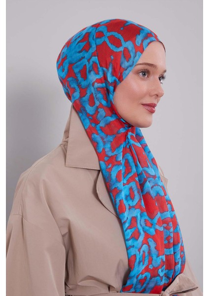 Turkuaz Leopar Desen Vivian Şal fiyatları