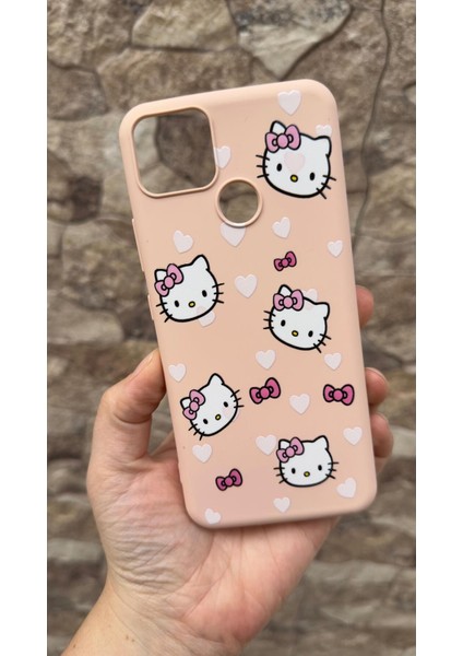 Realme C25 Uyumlu Kılıf Hello Kity Silikon Darbe Emici Klasik Korumalı Rubber Kapak