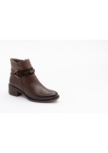Kadın Fantazi Bot Alın Tokalı Kahve Deri modelleri