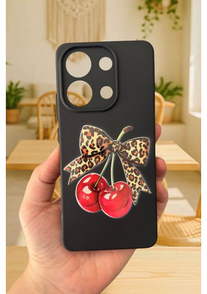 Redmi Note 13 Pro 4g Uyumlu Kiraz Leopar Fiyonk Desenli Silikon Darbe Emici Rubber Kılıf fırsatları
