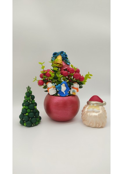 Yılbaşı Kokinalı Kırmızı Saksı