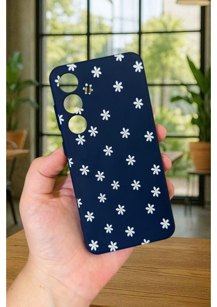 Samsung Galaxy S24 - Mini Papatya Desenli Silikon Darbe Emici Klasik Korumalı Rubber Kılıf
