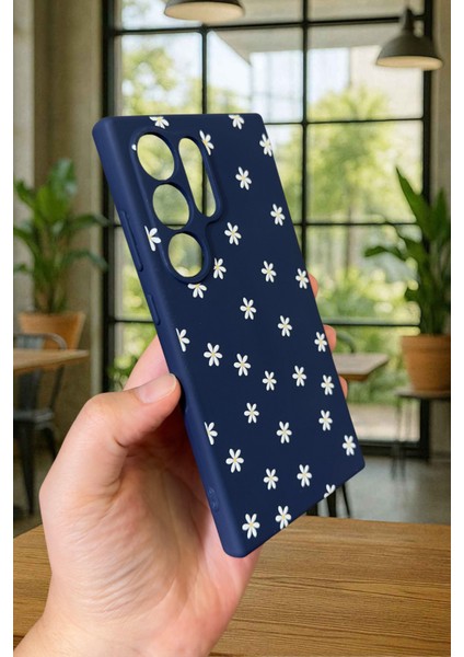 Samsung Galaxy S24 Ultra - Mini Papatya Desenli Silikon Darbe Emici Klasik Korumalı Rubber Kılıf modelleri