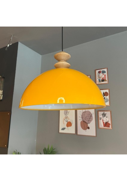 Linate Sarı Q Kafa Başlık Avize Tekli Sarkıt Salon Kuaför Dekoratif Aydınlatma