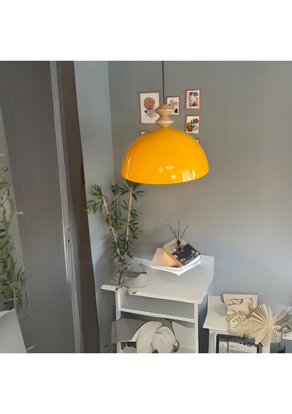 Linate Sarı Q Kafa Başlık Avize Tekli Sarkıt Salon Kuaför Dekoratif Aydınlatma indirimleri