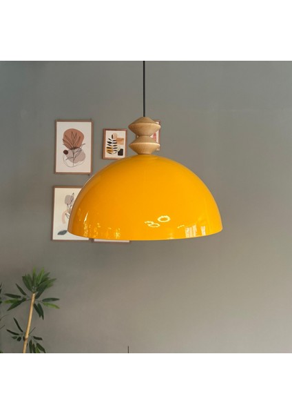 Linate Sarı Q Kafa Başlık Avize Tekli Sarkıt Salon Kuaför Dekoratif Aydınlatma