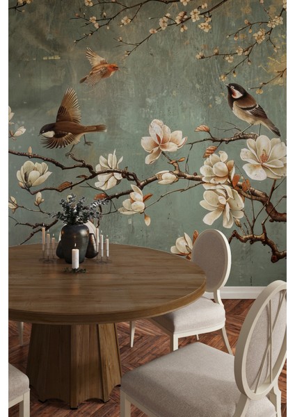 Ilkbahar Çiçekli Tekstil Yırtılmaz Salon Duvar Kağıdı Isı ve Ses Yalıtımlı fiyatları