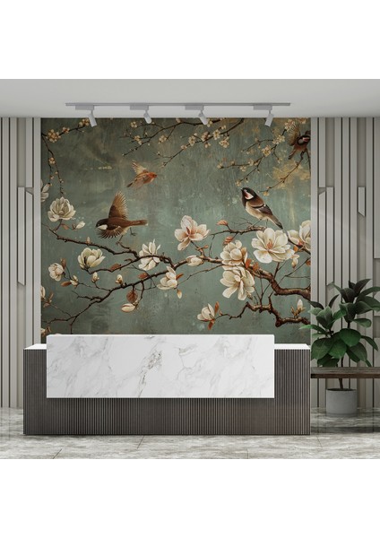 Ilkbahar Çiçekli Tekstil Yırtılmaz Salon Duvar Kağıdı Isı ve Ses Yalıtımlı modelleri