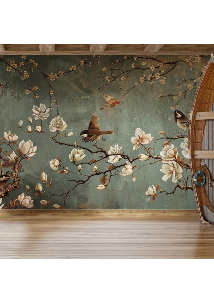Ilkbahar Çiçekli Tekstil Yırtılmaz Salon Duvar Kağıdı Isı ve Ses Yalıtımlı fırsatları