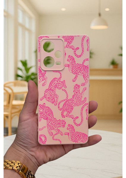 Xiaomi Redmi Note 12 Pro 5g Pembe Leopar Desenli Silikon Darbe Emici Klasik Korumalı Rubber Kılıf fiyatları