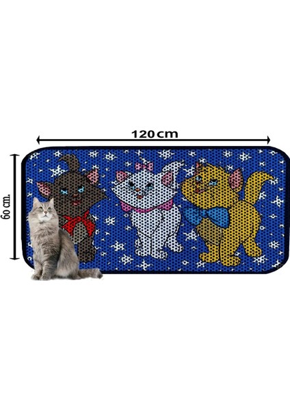 Paticool 60×120 cm Xxl Büyük Boy Kedi Kumu Tuvalet Önü Paspası | Pati Desenli Çift Katmanlı Elekli Kum Toplayıcı Paspas | Kaymaz & Yıkanabilir modelleri