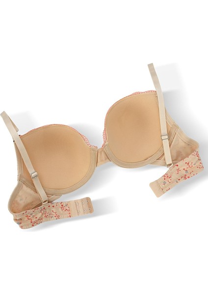 Alba Cotton Baskılı Desteksiz Maksimum Kavrama ve Kusursuz Form- 2742- Ekru Ten