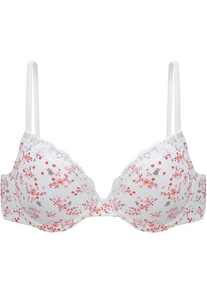 Alba Cotton Baskılı Desteksiz Maksimum Kavrama ve Kusursuz Form- 2742- Ekru Ten