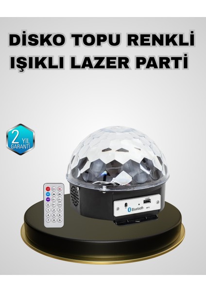 Bluetooth Hoparlörlü LED Disko Işığı Müzik Ritim Duyarlı ve Taşınabilir - M557B782-N85557
