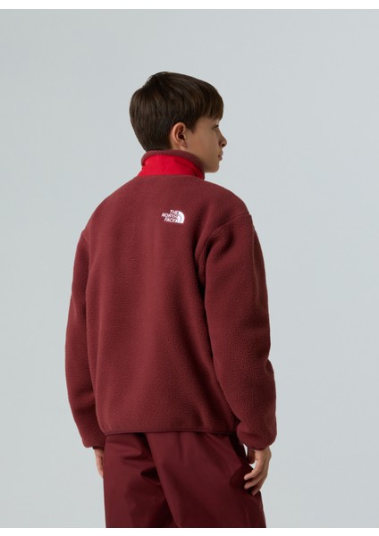 Düz Kırmızı Erkek Çocuk Polar Üst NF0A8AZGDI91-B Yumıorı Full Zıp Jac modelleri