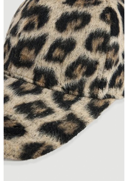Leopar Desenli Şapka - Bej fiyatları
