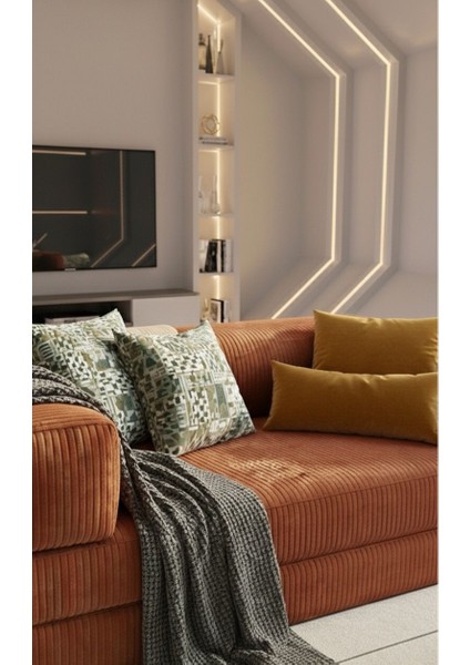 Liona 100X200 Yatak Olabilen Kanepe Modüler Çok Fonksiyonlu Aktivite Koltuk Kiremit modelleri