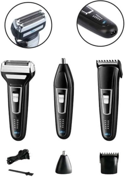 Tıraş Makinesi 3 Başlıklı T Başlıklı Hassas Ciltlere Özel Saç Sakal Vücut - T150G009-Z29 indirimleri