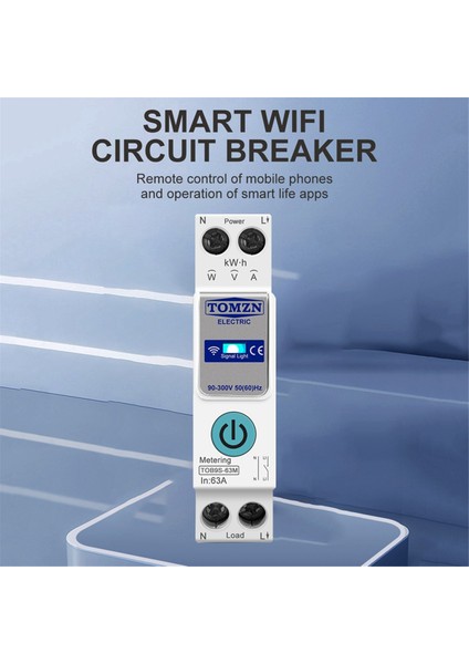Tomzn TOB9S-63M Tuya Smartlıfe 1p+N Wifi Akıllı Anahtar Ölçer Kwh Ölçüm Izleme Devre Kesici Zamanlayıcı Rölesi Mcb (Yurt Dışından) indirimleri