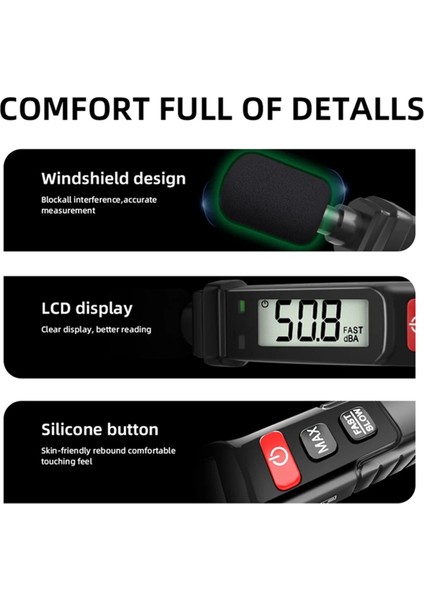 Dijital Gürültü Ölçer Ses Seviyesi Ölçer El Taşıyıcı Db Metre A Ağırlıklı 30-130DB Ses Ölçüm Enstrümanı Desibel Monitör (Yurt Dışından) indirimleri