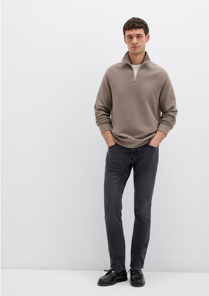 Yarı Fermuarlı Bej Sweatshirt 0S10483-70380 modelleri