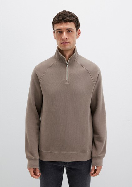 Yarı Fermuarlı Bej Sweatshirt 0S10483-70380 fırsatları