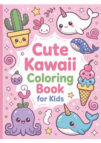 Kawaii Boyama Kitabı - Sevimli Çocuk Boyama Kitabı (4-8 Yaş)