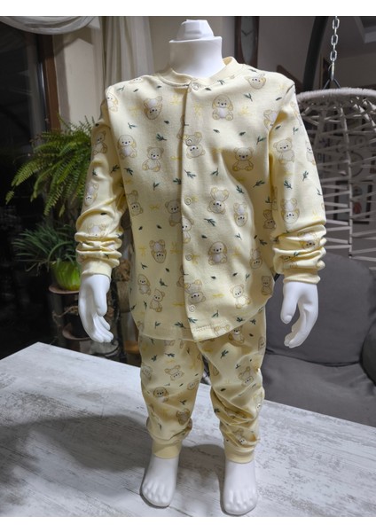 Kız-Erkek Bebek- Çocuk Pijama Takımı %100 Pamuk Uzun Kollu Önü Çıtçıtlı Mevsimlik fiyatları