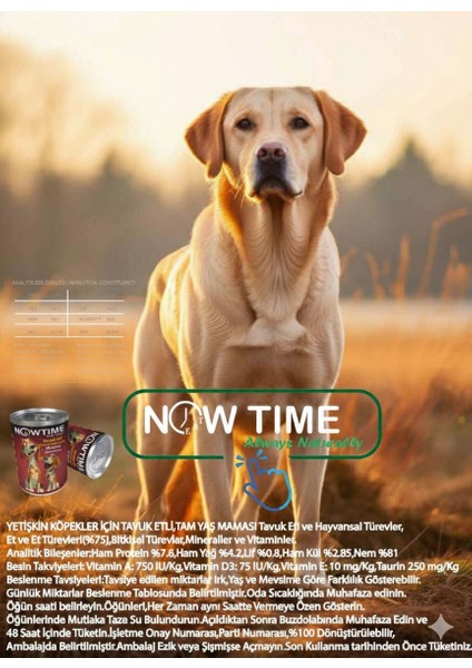 Tavuk Etli Natural Konserve Yetişkin Köpek Maması 6 Adet fiyatları