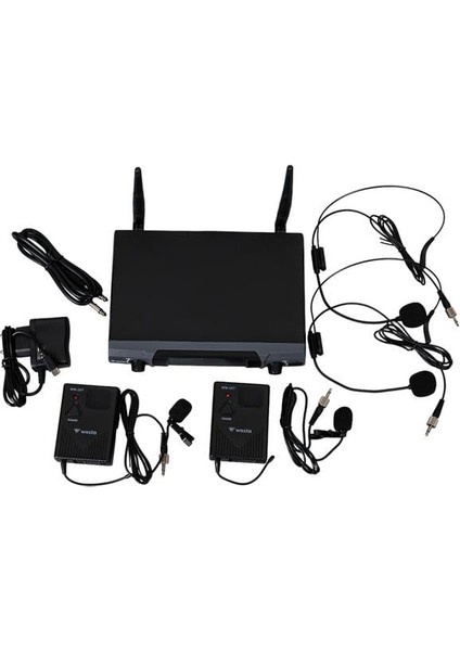 WM-202T 1 Alıcı + 2 Yaka (Lavalier) Kablosuz Uhf Mikrofon Seti modelleri