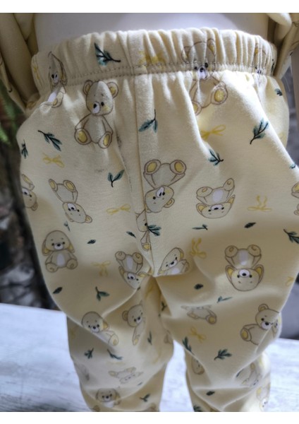 Kız-Erkek Bebek- Çocuk Pijama Takımı %100 Pamuk Uzun Kollu Önü Çıtçıtlı Mevsimlik