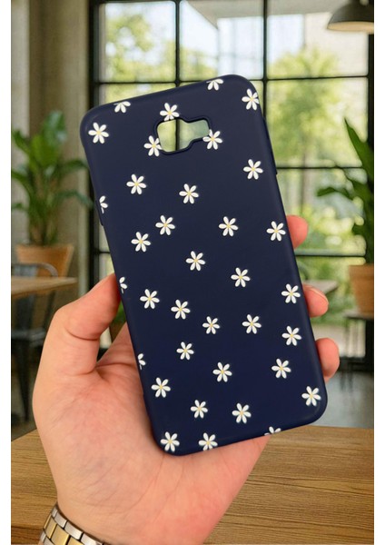 Samsung Galaxy J7 Prime - Mini Papatya Desenli Silikon Darbe Emici Klasik Korumalı Rubber Kılıf