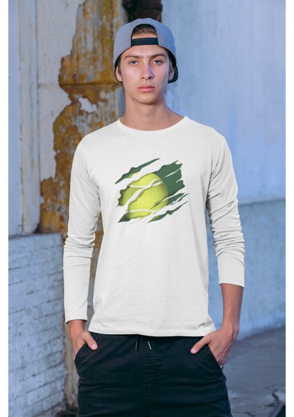 Tennis Craw Uzun Kollu Beyaz T-Shirt fiyatları