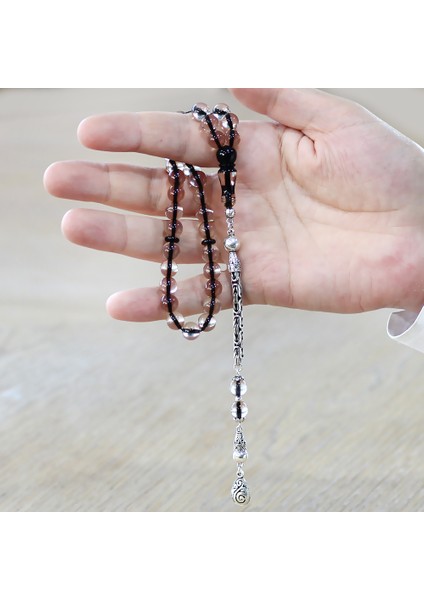 925 Ayar Gümüş Kral Zincir Püsküllü Küre Kesim Sürmeli Imame Kombinli Şeffaf Ateş Kehribar Tesbih modelleri