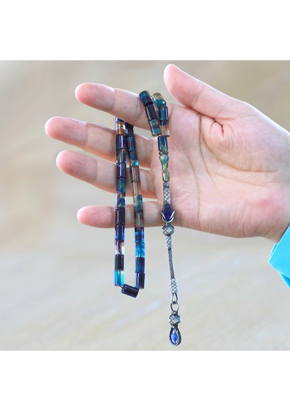 1000 Ayar Gümüş Kazaz Püsküllü Kesme Kesim Mavi Beyaz Ateş Kehribar Tesbih modelleri