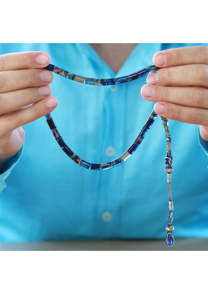 1000 Ayar Gümüş Kazaz Püsküllü Kesme Kesim Mavi Beyaz Ateş Kehribar Tesbih fırsatları