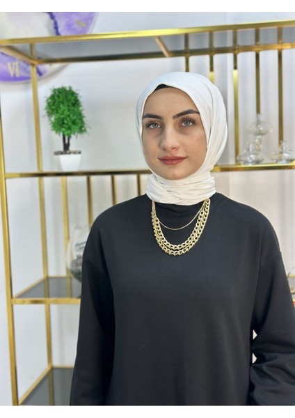 Ithal Kumaş Çıtçıtlı Hazır Şal Iki Sekılde Kullanılır Ekru Renk modelleri