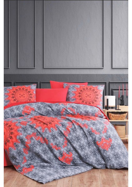 Çift Kişilik Nevresim Takımı Pamuklu Asil Kırmızı modelleri