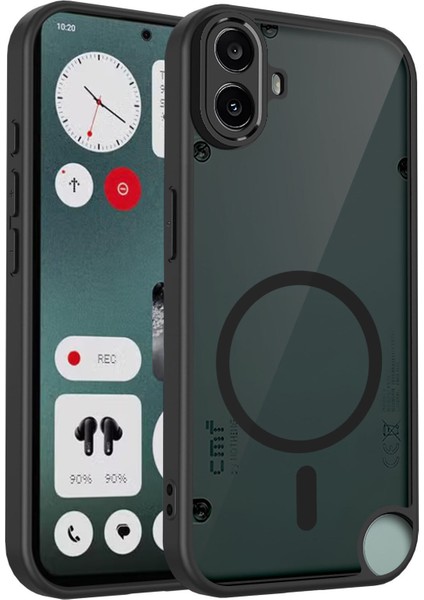 Nothing Cmf Phone 1 Kılıf, Manyetik Yarı Saydam Mat Darbeye Dayanıklı ve Parmak Izi Önleyici Koruyucu Kılıf-Siyah (Yurt Dışından)