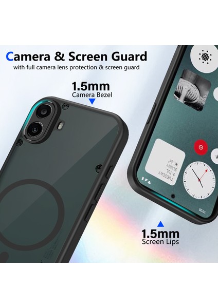 Nothing Cmf Phone 1 Kılıf, Manyetik Yarı Saydam Mat Darbeye Dayanıklı ve Parmak Izi Önleyici Koruyucu Kılıf-Siyah (Yurt Dışından) fiyatları