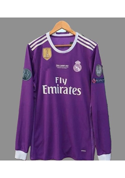 Cristiona R,o,n,a,l,d,o, Mor Real.madrid. 2017 Cardif Ligi Uzun Kollu Yetişkin Futbol FORMASI7674446 fiyatları