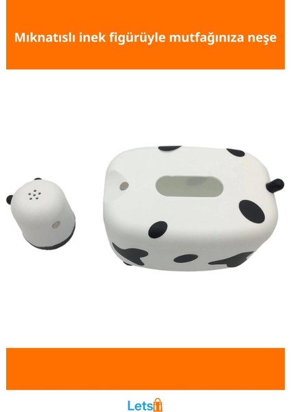 Sevimli Inek Tasarımlı Mıknatıslı Tuzluk ve Peçetelik fiyatları