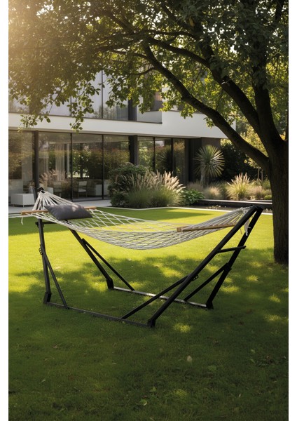 Katlanabilir Metal Ayaklı Taşınabilir Kamp Bahçe Balkon Hamak Seti – 3 Kademe Ayarlı, File Örgü, Taşıma Çantalı, Yastıklı fiyatları